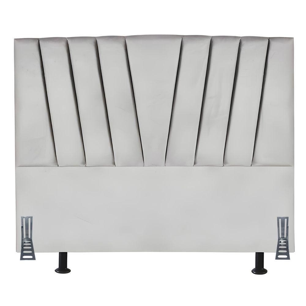Cabeceira Cama Box Queen 160 Cm Ludmilla Em Veludo Com Frame Cinza