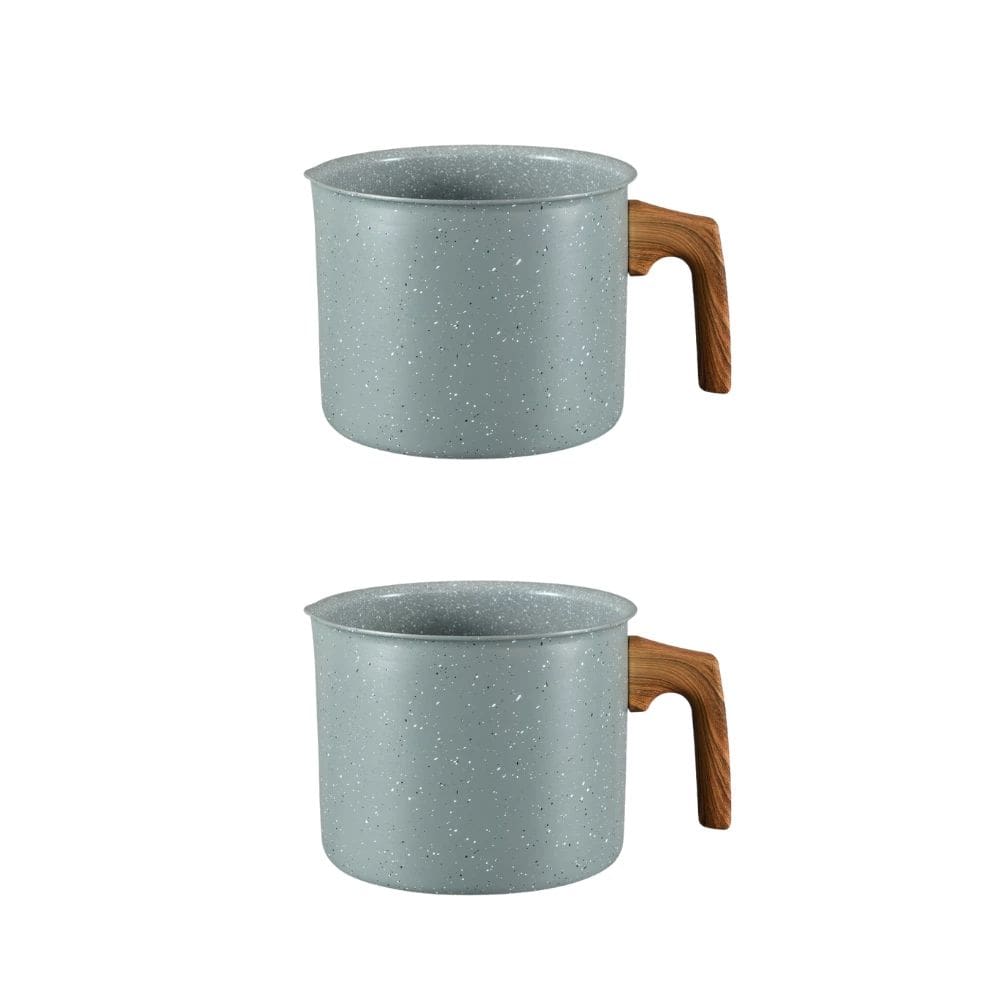 Kit 2 Leiteiras Ecoglide 1630ml Cada, Antiaderente Compatível Com Todos os Fogões - Mármore