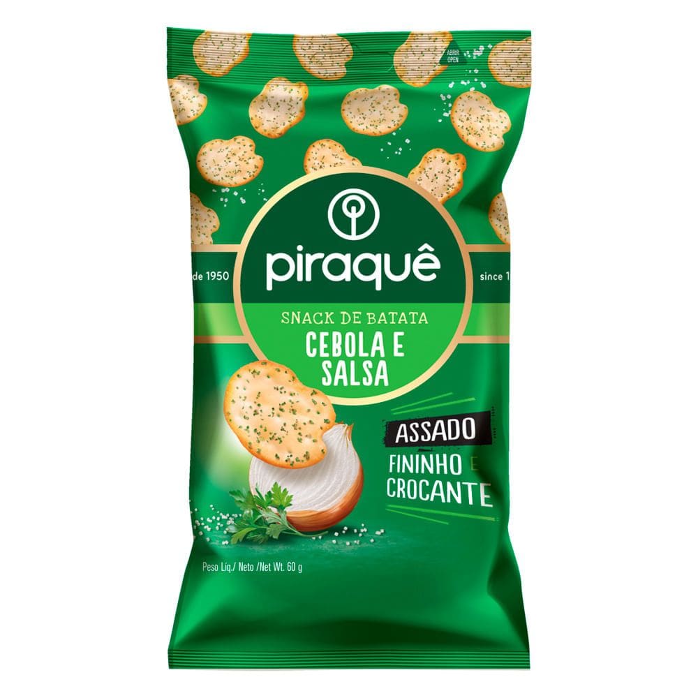 Snack de Batata Piraquê Sabor Cebola e Salsa 60g