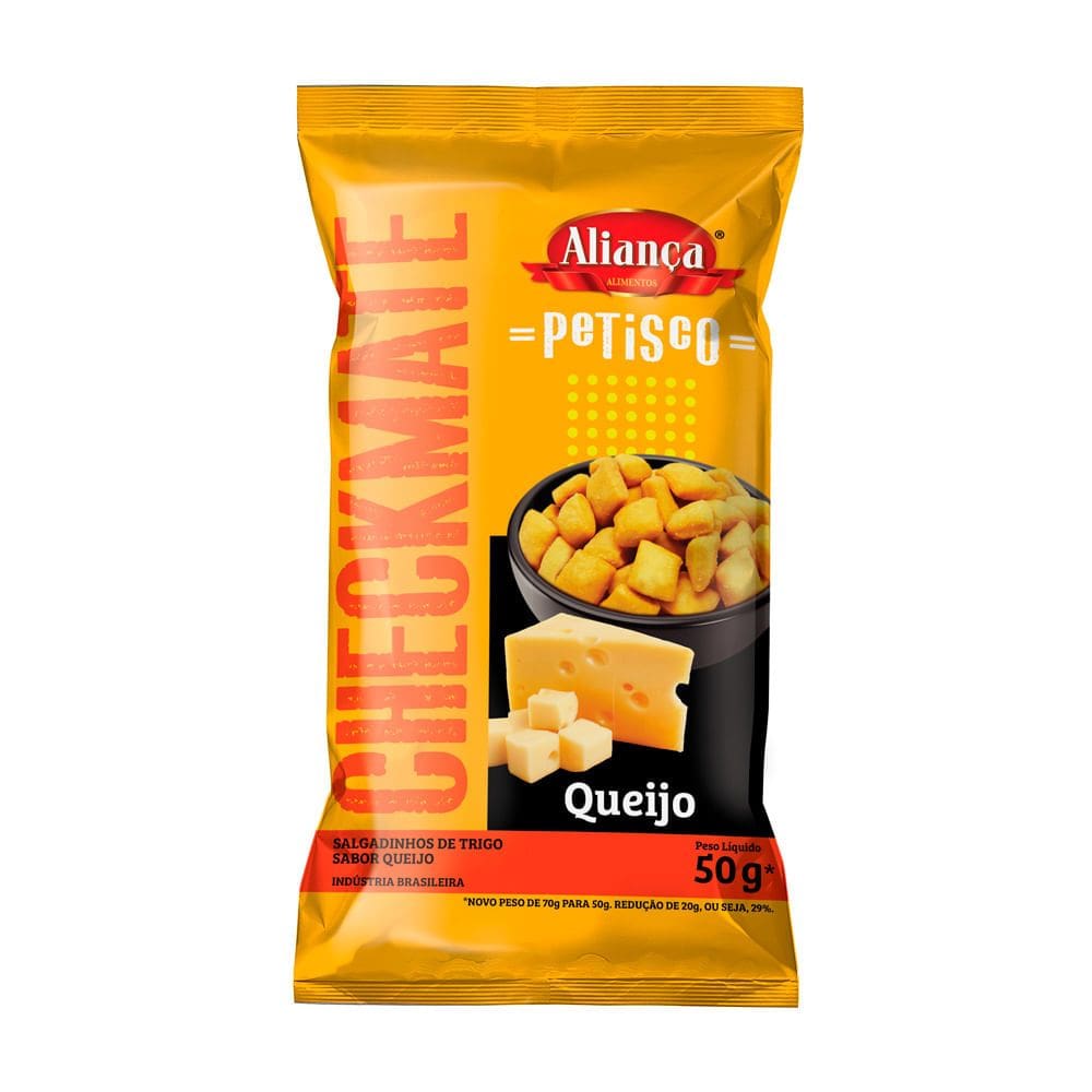 Salgadinho de Trigo Aliança Checkmate Queijo 50g