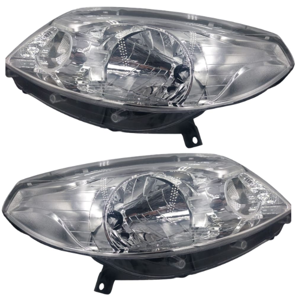 Par Farol Dianteiro Sandero 2012 2013 2014 Máscara Cromada.