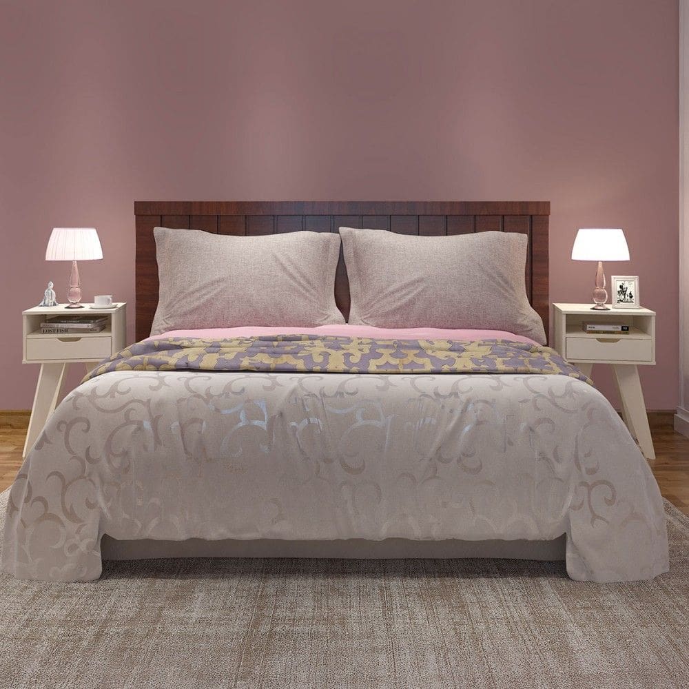 Conjunto Mesas de Cabeceira 2 Gavetas Vip Cor Off White - Pnr Móveis