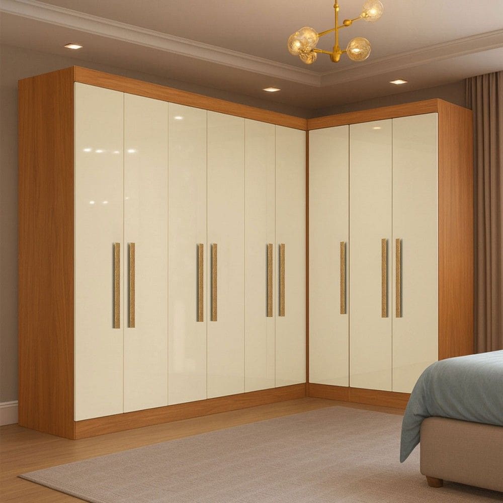 Guarda-Roupa Modulado German 9 Portas 2 Gavetas Cinamomo/Off White - Maxel