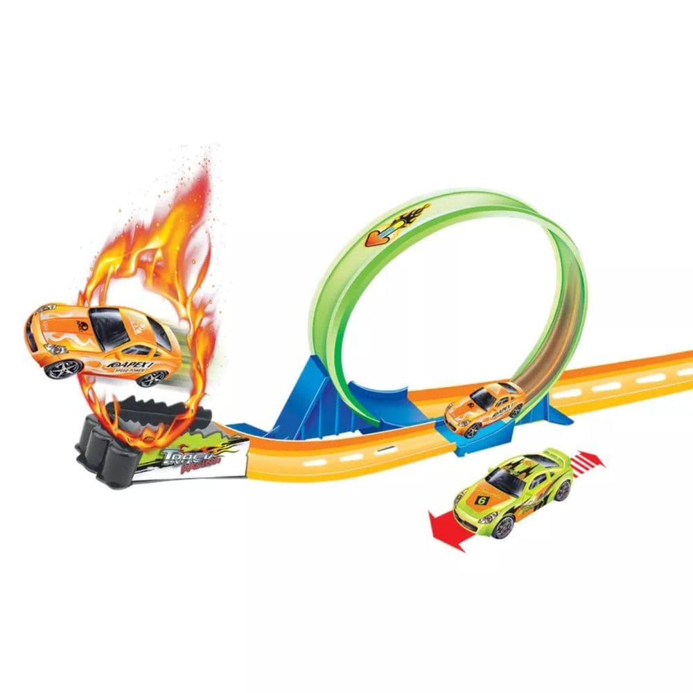 Pista de Corrida com Carrinho Loop 360° Radical +6 Anos Dinâmico Pais e Filhos