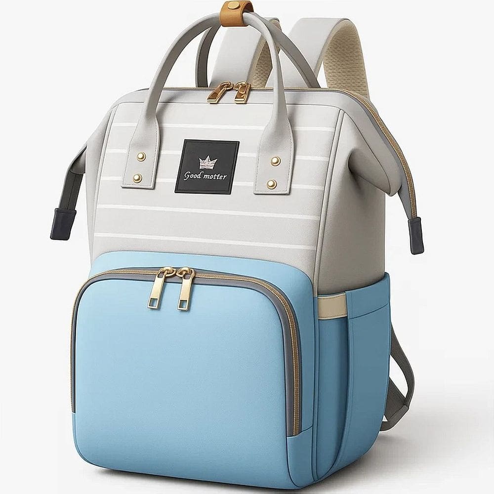 Bolsa Mochila Maternidade Cor Azul Bebê Espaçosa Reforçada