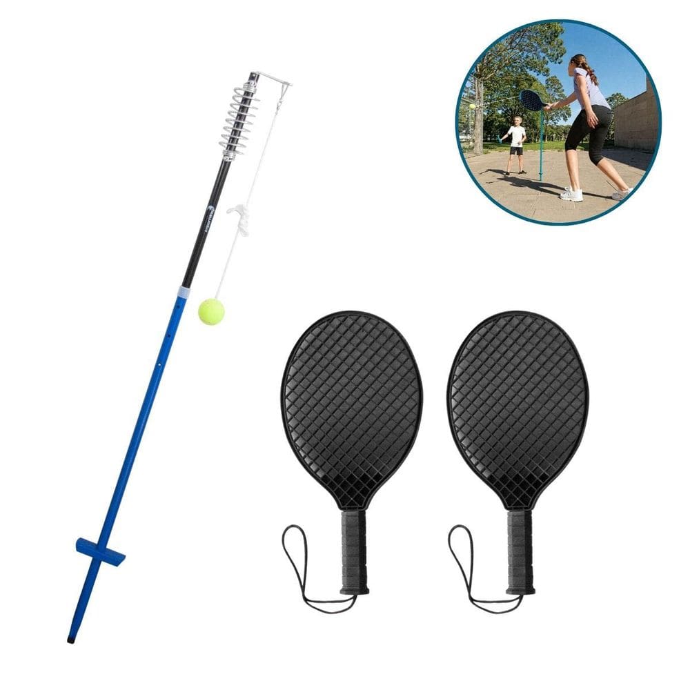 Kit Treino Espiribol de Tênis Portátil com 2 Raquetes e 1 Bola Importway Iwj005