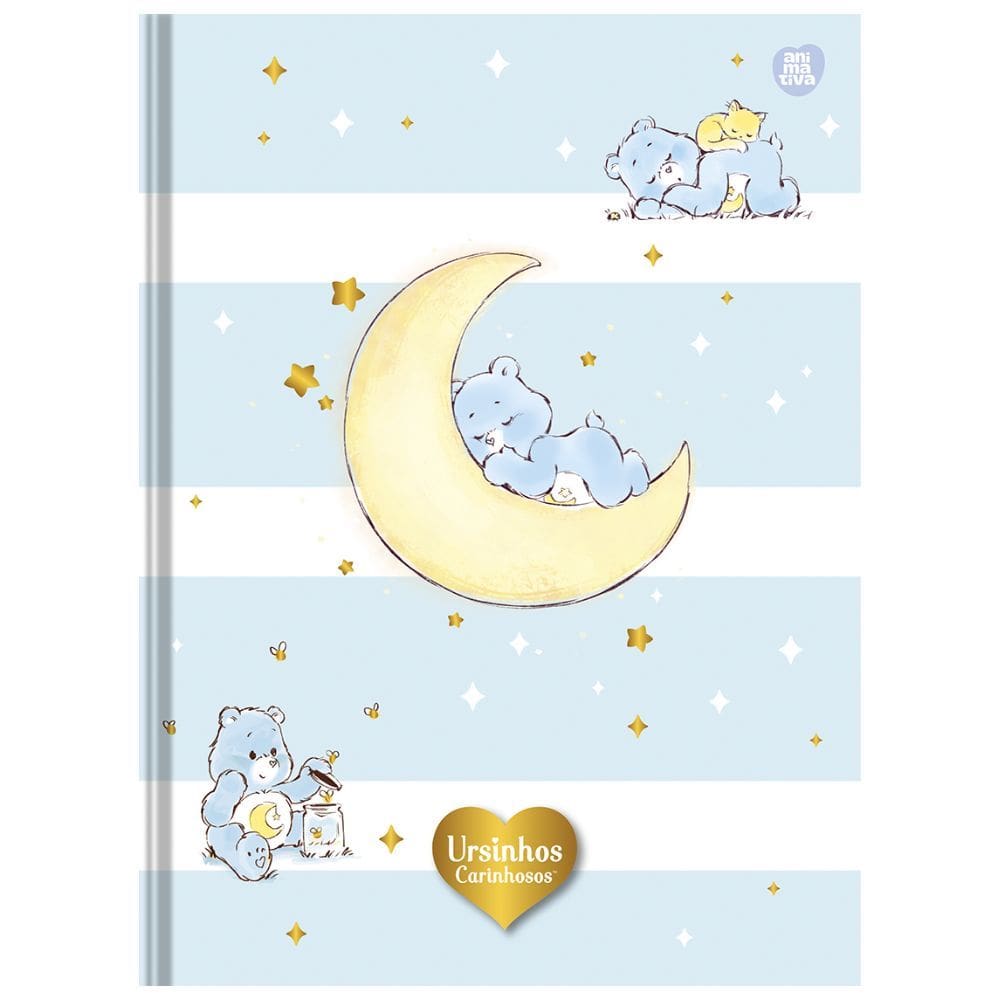 Caderno Costurado Brochura Capa Dura Ursinhos Carinhosos 160 folhas Animativa| Material Escolar | Fofo
