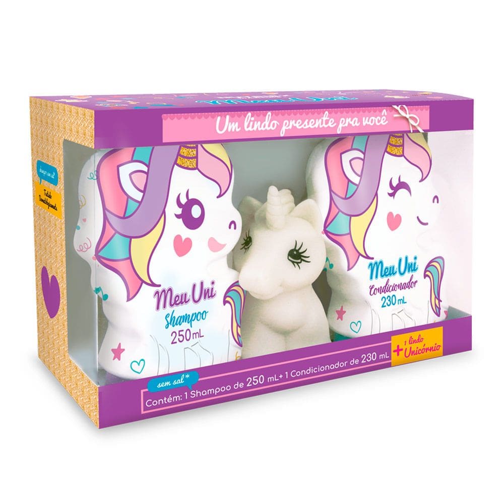 Kit Unicórnio Shampoo 250ml e Condicionador 230ml e Ganhe Unicórnio Cores