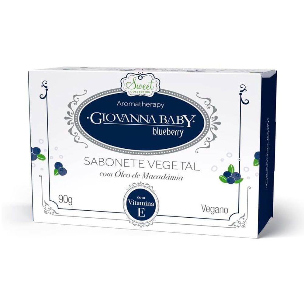 Sabonete Vegetal Giovanna Baby Blueberry com Óleo de Macadâmia e Vitamina E 90g