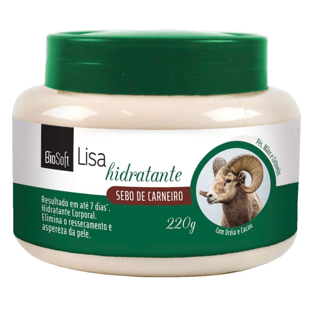 Lisa Hidratante Biosoft Sebo de Carneiro Pés Mãos e Cotovelos 220g