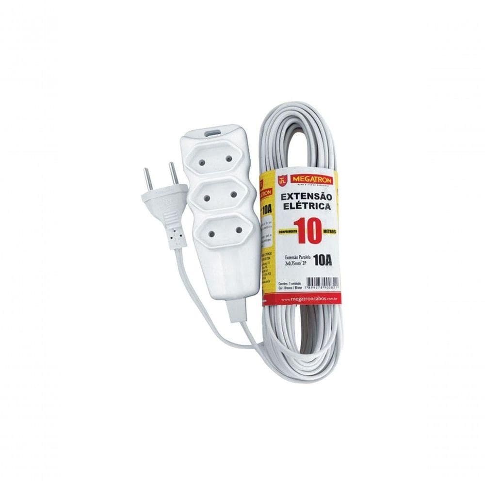 Extensão Cabo Pl 2x0,75 10m Branca