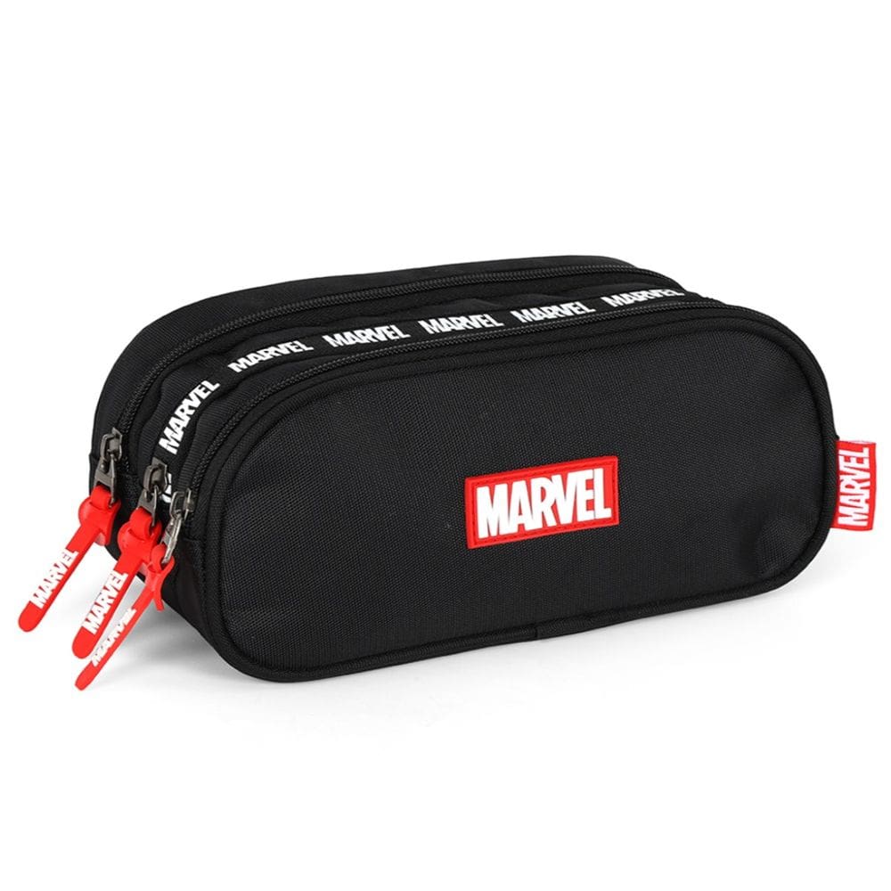 Estojo Marvel Heróis Avengers Preto Luxcel Triplo Oficial
