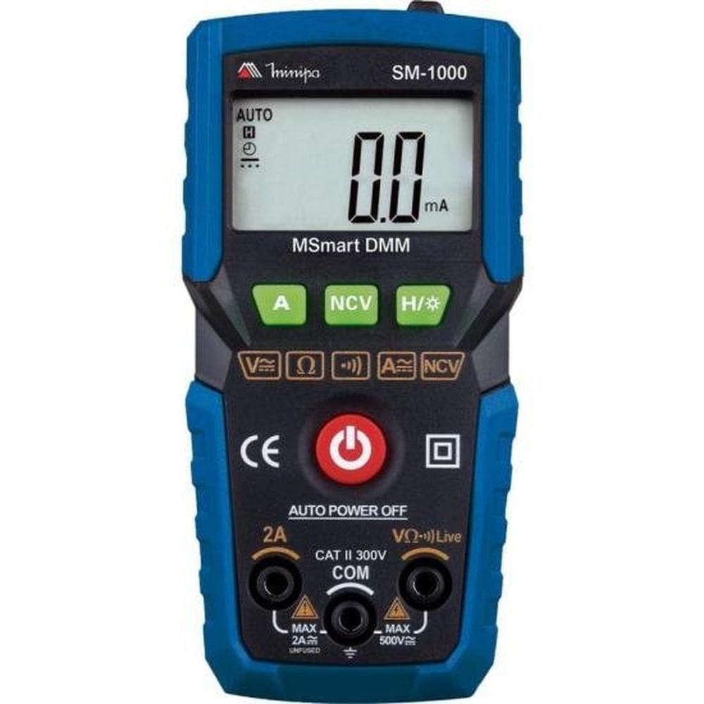 Multímetro Digital Minipa Sm-1000 Azul Preto