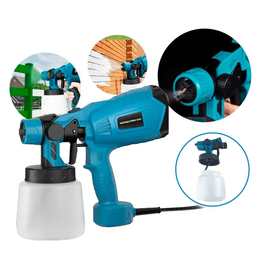 Pulverizador elétrico 127V pintura, reservatório 1000ml, jato ajustável vertical e horizontal, ideal aplicações residenciais e profissionais leves