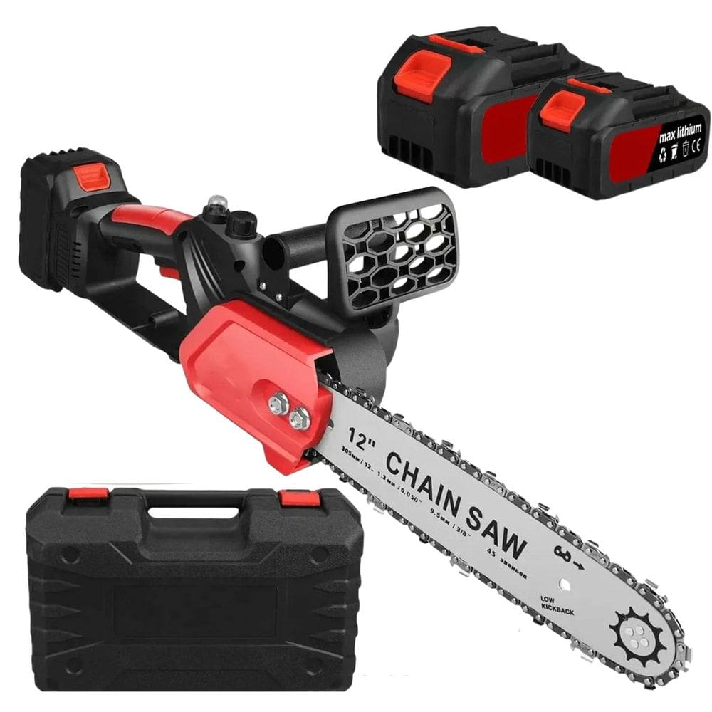 Serra Eletrica Grande 12 Polegadas Recarregavel Motosserra Sem Fio Portatil Poda Jardim Galhos Madeira
