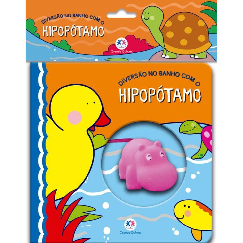 Diversão no banho com o hipopótamo