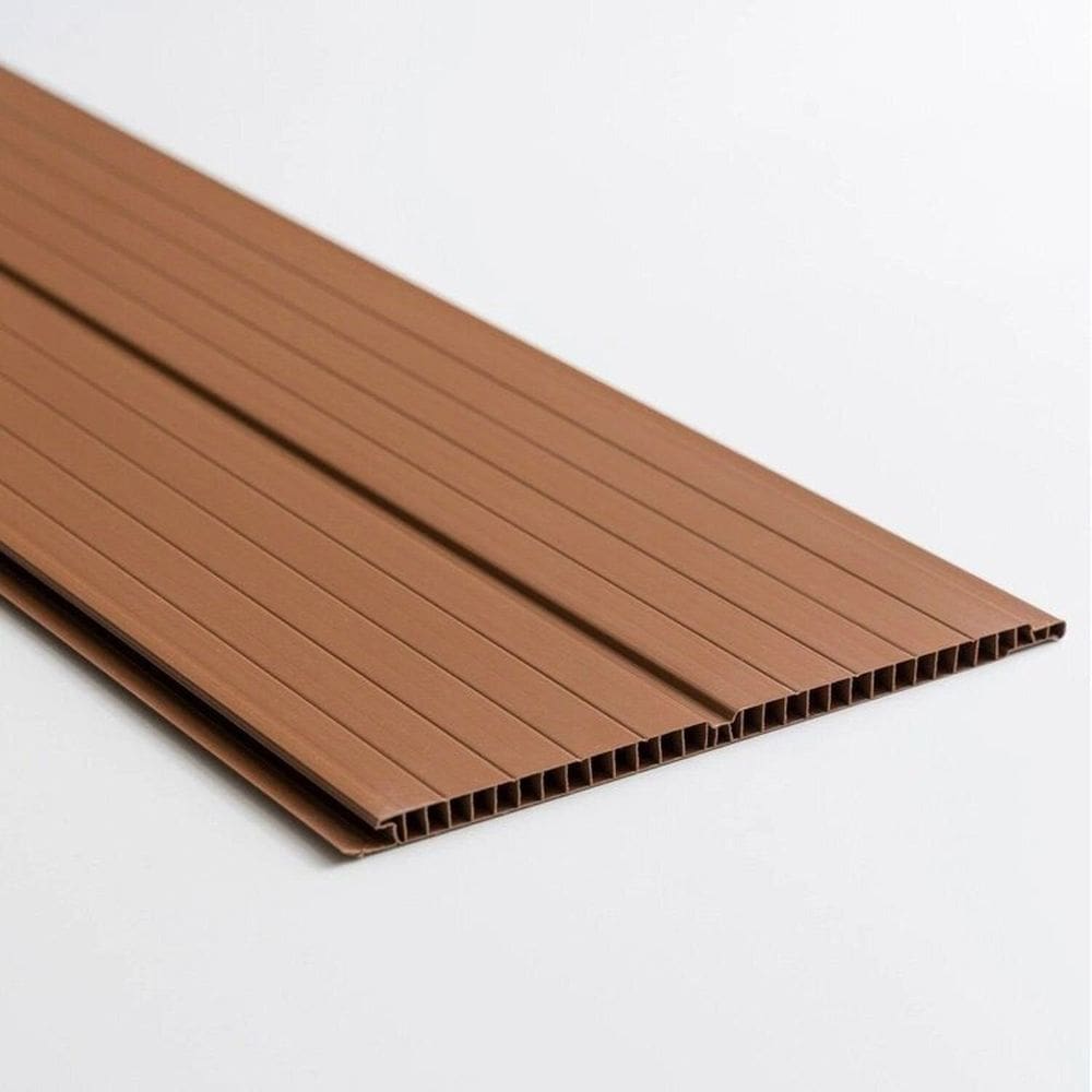 Kit com 72m² de Forro de Pvc Duplo Frisado 8mm X 20cm X 3m Belplast Marrom