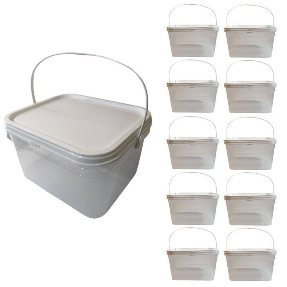 Balde Para Confeitaria 2.4 Litros Com Tampa-Kit 10 Pçs