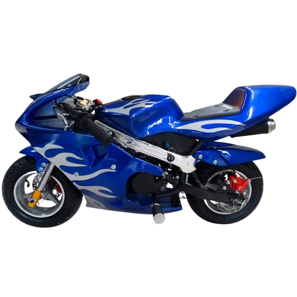 Mini Moto Infantil Gasolina 2 Tempos 49CC Speed Ninja GP Esportiva Azul Importway WVPR-204