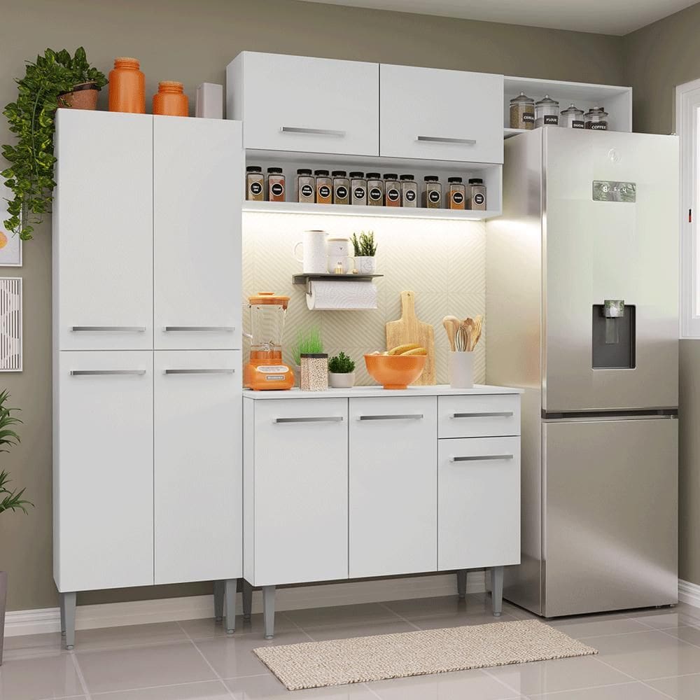 Armário de Cozinha Completa 229cm Branco Emilly Madesa 18