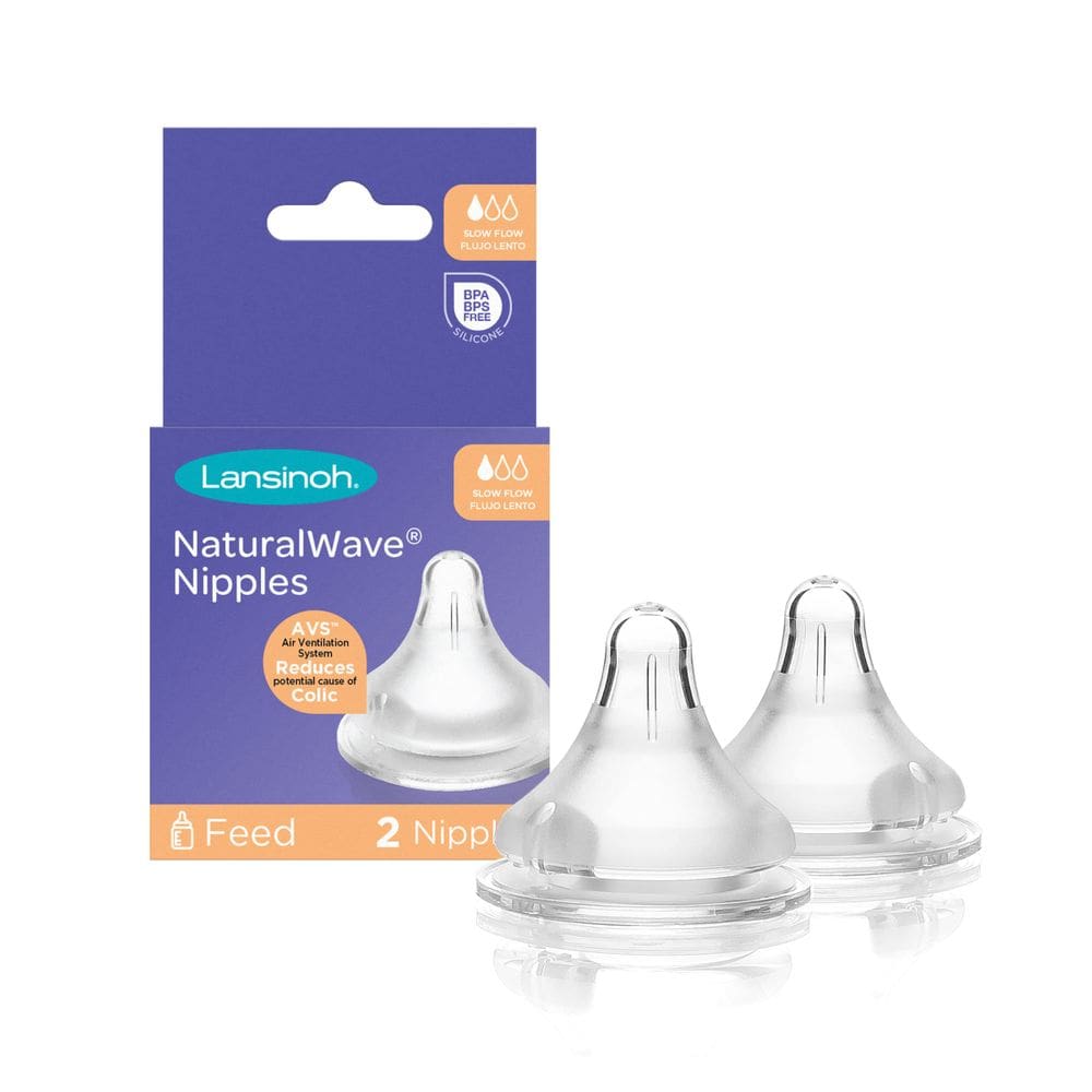 Bicos de mamadeira Lansinoh NaturalWave Slow Flow S, 2 unidades