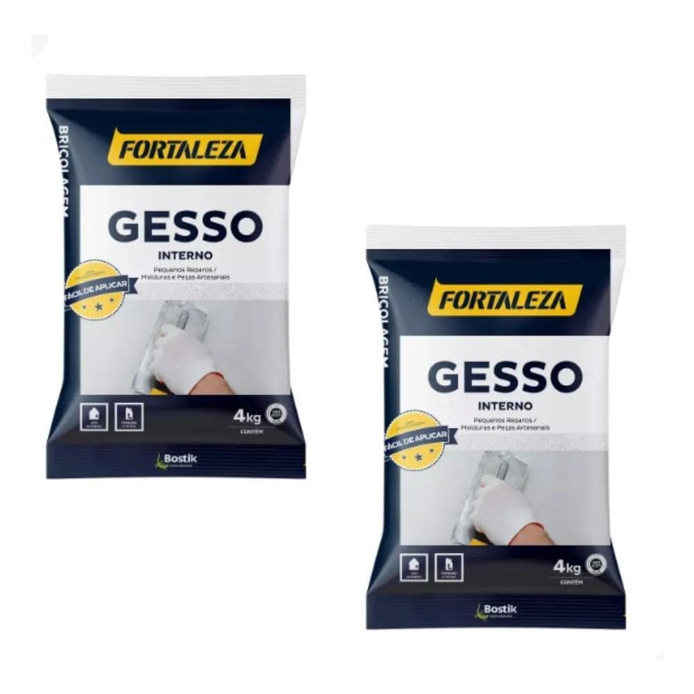 2X 8Kg Gesso Em Pó Branco Secagem Rápida Artesanato Reparos