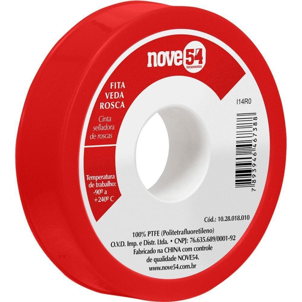 Fita Veda Rosca 12Mmx20M Ptfe Teflon - Nove54