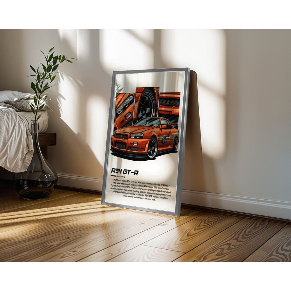 R34 GT-R - 50 x 70 Caixa (canvas)