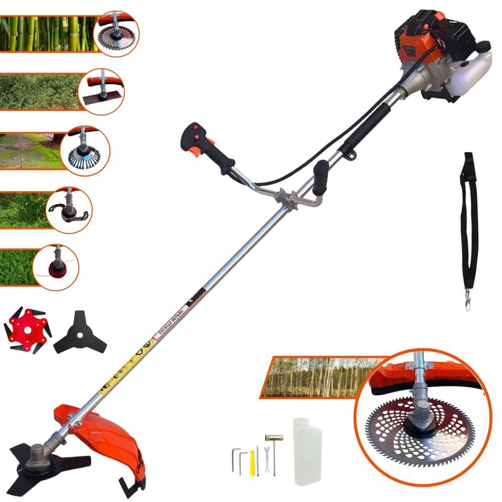 Roçadeira Import Way IWRGM2T5X163 À Gasolina 63cc 3HP Alta Rotação Para Todos os Tipos de Trabalho Com Carretel de Nylon + Kit Com 7 Opções de Cortes