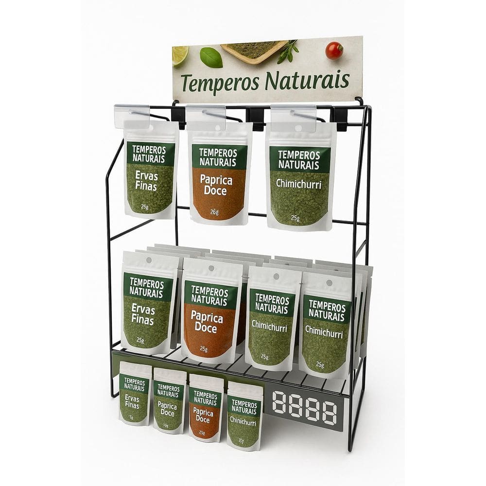 Expositor Display De Balcão Ganchos Merceria Encartelados