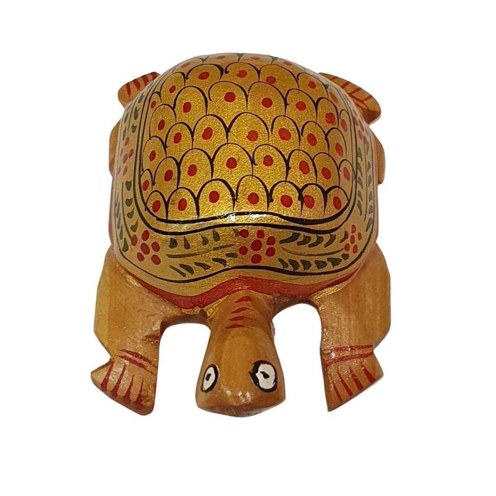 Mini Tartaruga Pintada De Madeira Suar  Modelo 1  8Cm