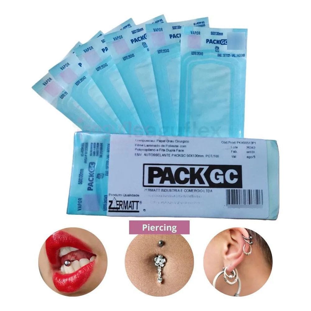 2X 200 Envelopes Esterilização Autoclave Piercing Jóia 5X13