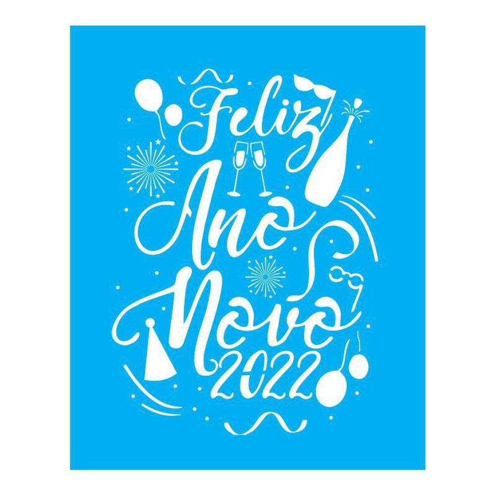 Stencil Tamako Feliz Ano Novo - 20X25Cm - Ref B801