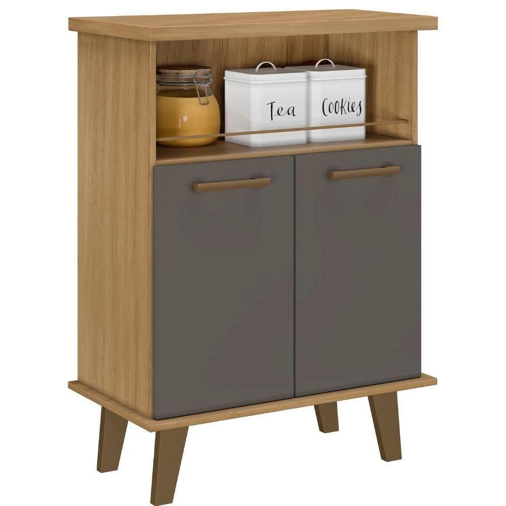 Balcão Smart 2 Portas Cinamomo Grafite Arte Móveis