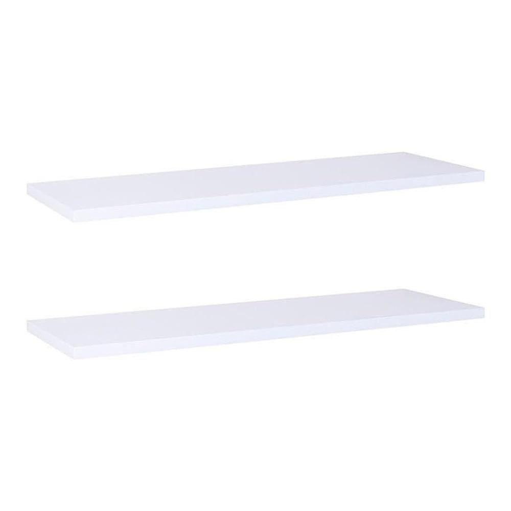Kit 2 Prateleiras Com Suporte Invisível 60x15 Cm Branco