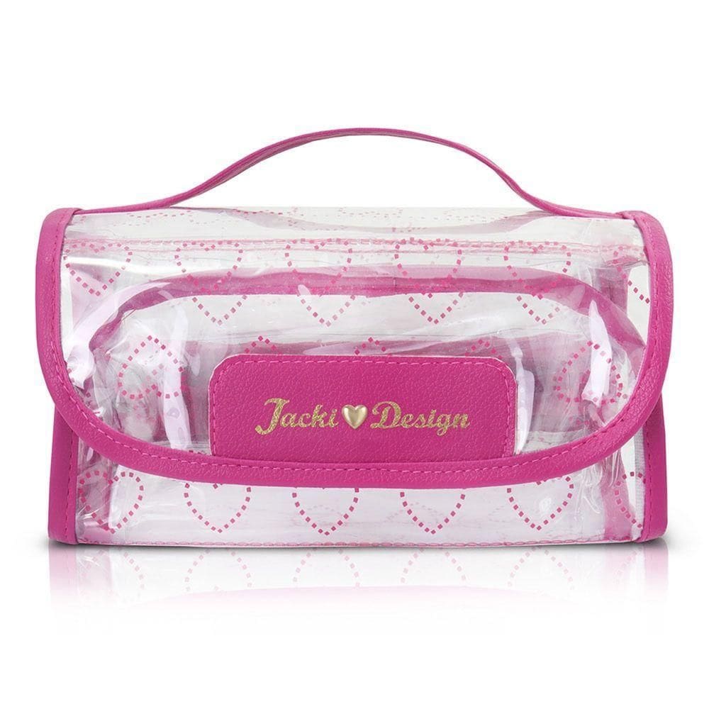Necessaire Rocambole Transparente Jacki Design - Love Pink