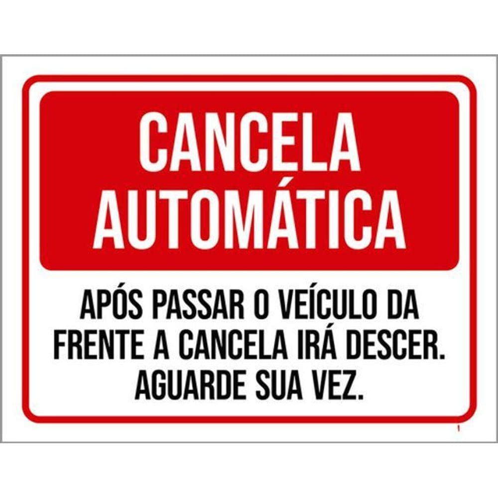 Kit 10 Placas Cancela Automatica Aguarde Sua Vez