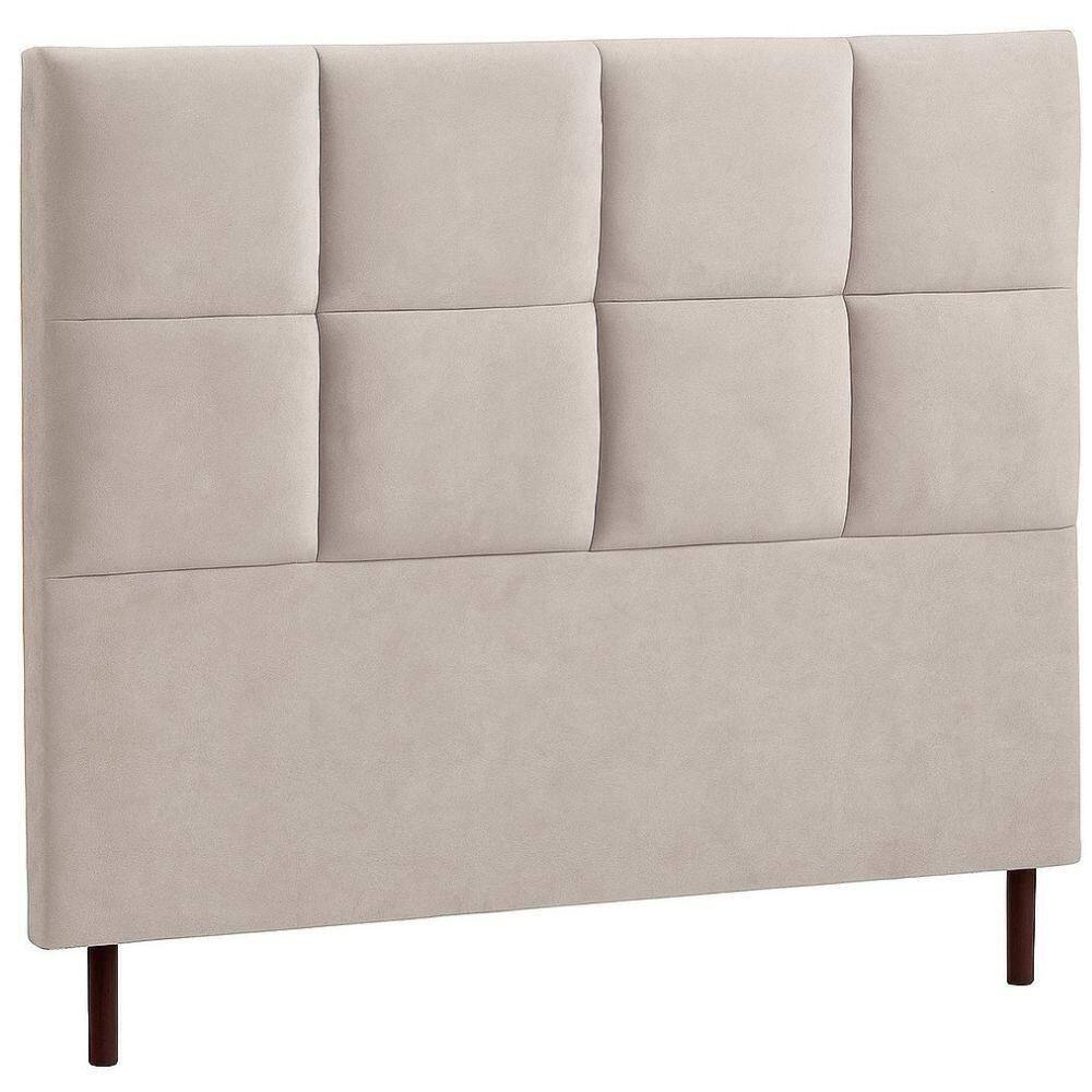 Cabeceira Estofada Queen Espanha Veludo Marfim 160 Cm