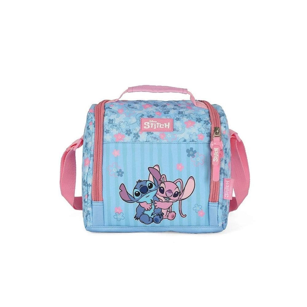 Lancheira Escolar Luxcel Stitch Angel Abraço Rosa