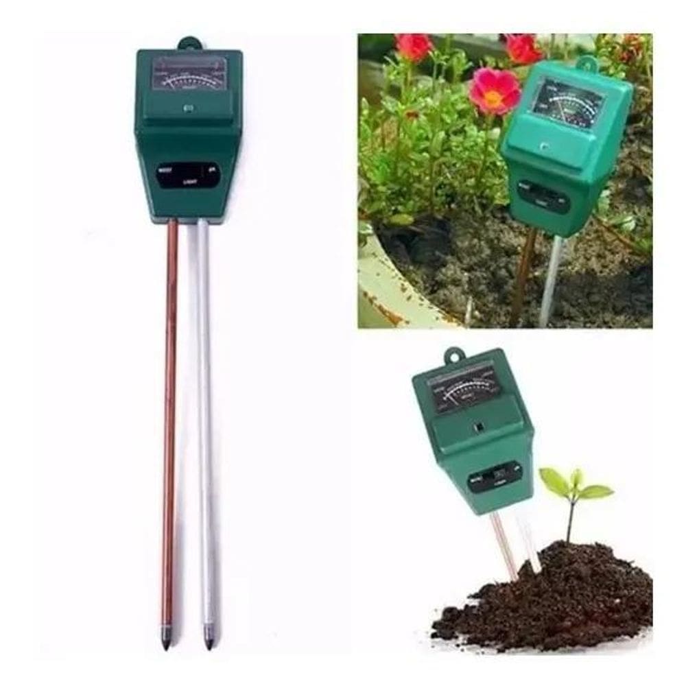 2X Medidor De Ph Luminosidade Umidade Solo Terra Jardim 3 Em