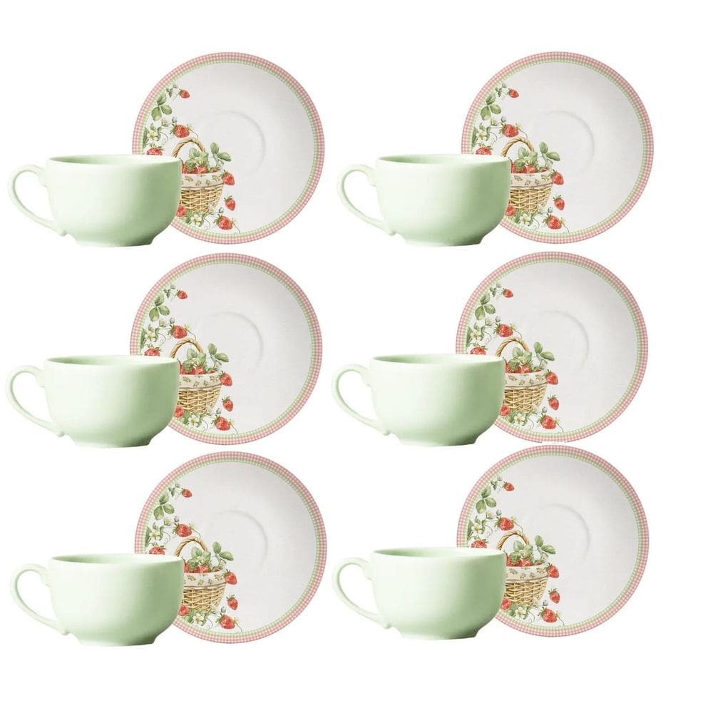 Jogo de Xícaras de Chá Páscoa Doce Encanto - 12 Peças - Alleanza