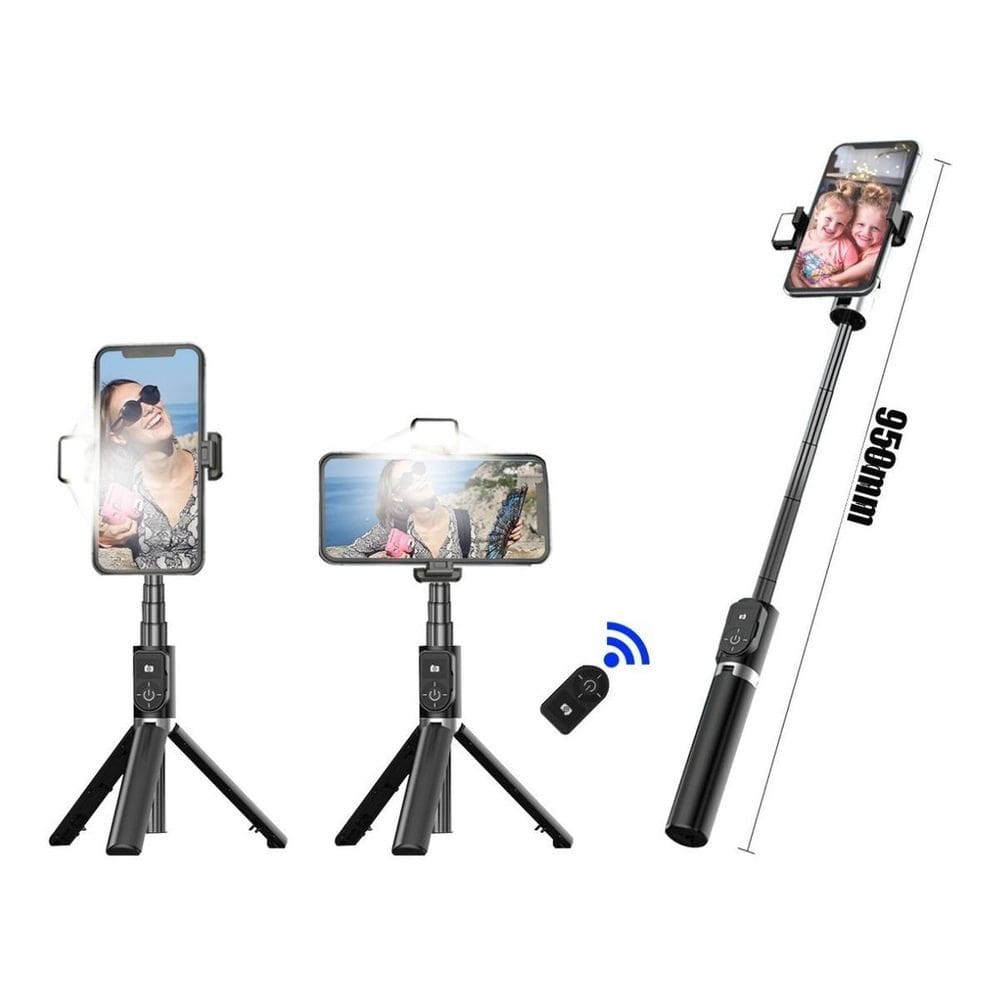 Bastão Pau Selfie Tripe Luz Led Bluetooth Retratil Celular