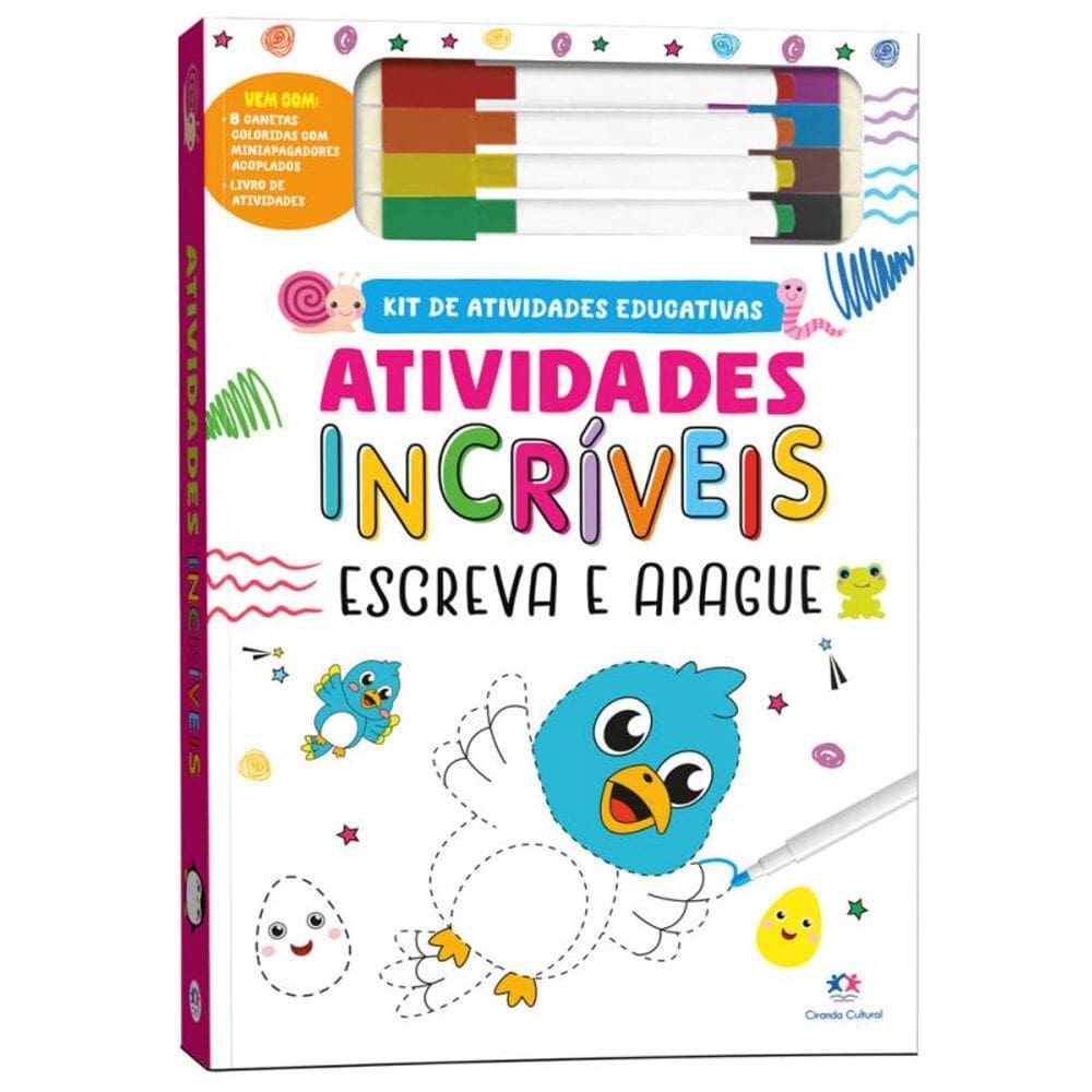 Atividades incríveis - Kit escreva e apague