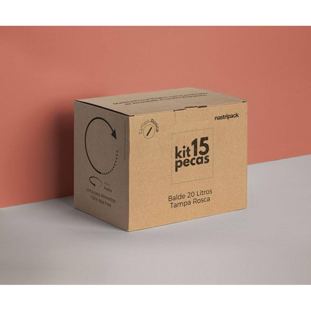 Balde Resistente 20 Litros E Tampa Rosca - Kit 15 Pçs