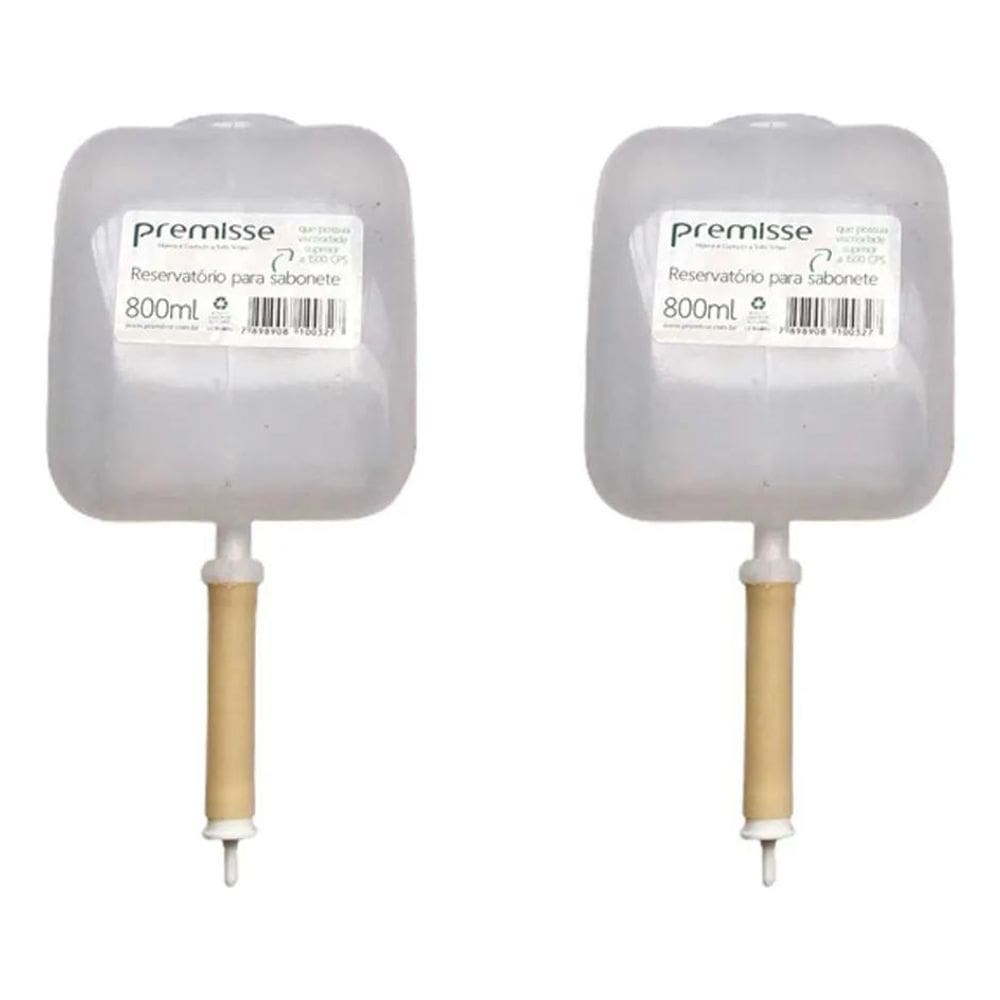 2X Kit 2 Reservatório 800Ml Saboneteira Dispenser Velox Invo