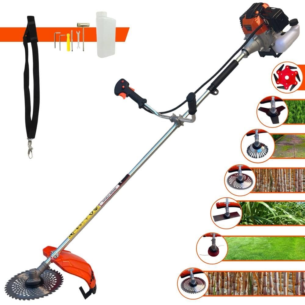 Máquina de Corta Grama Lateral Import Way IWRGM2T5X163 À Gasolina 2T 63cc 3HP 7.500rpm Profissional Completa Com Carretel de Nylon + 7 Opções de Corte