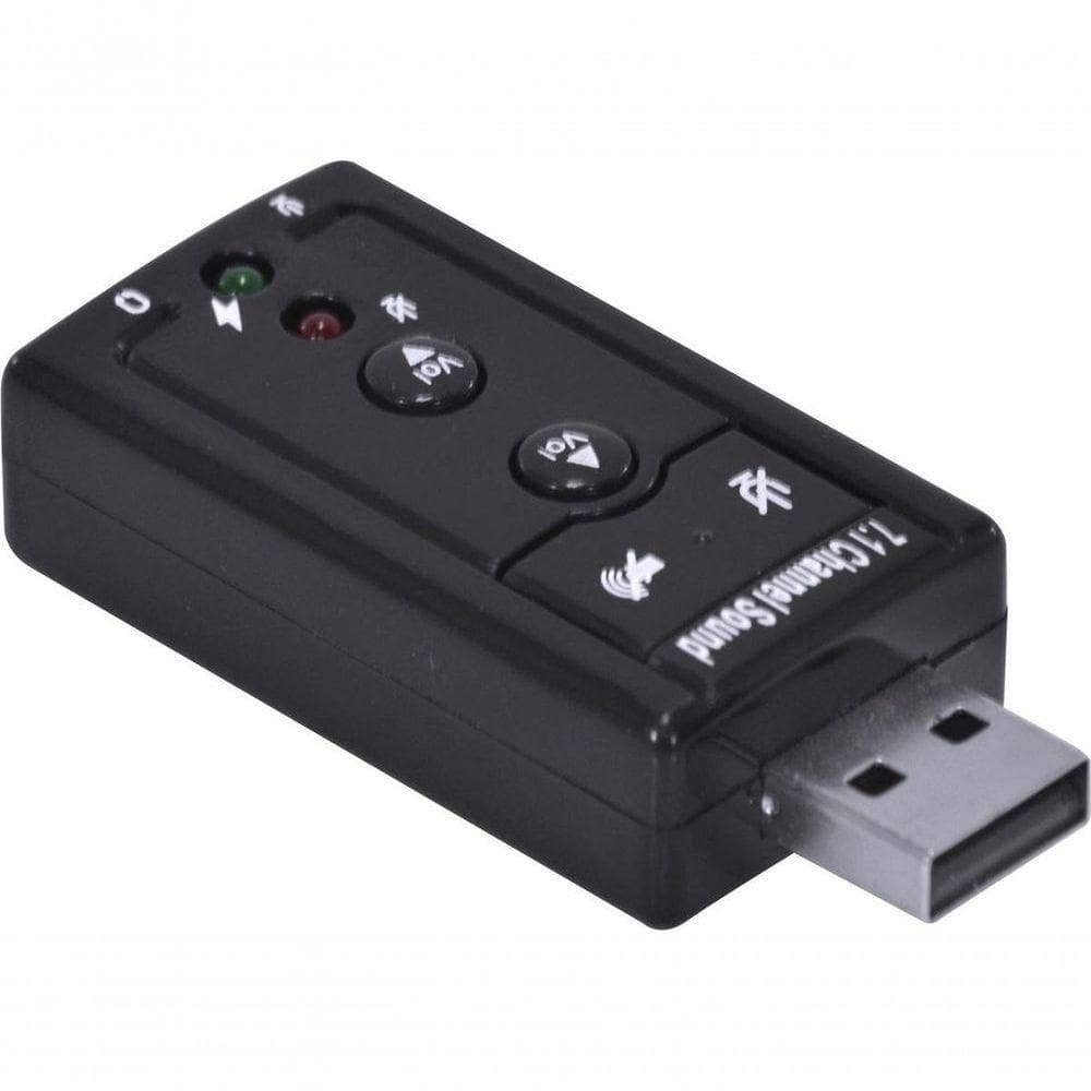 Adaptador Placa De Som Usb 7.1 Canais Virtual