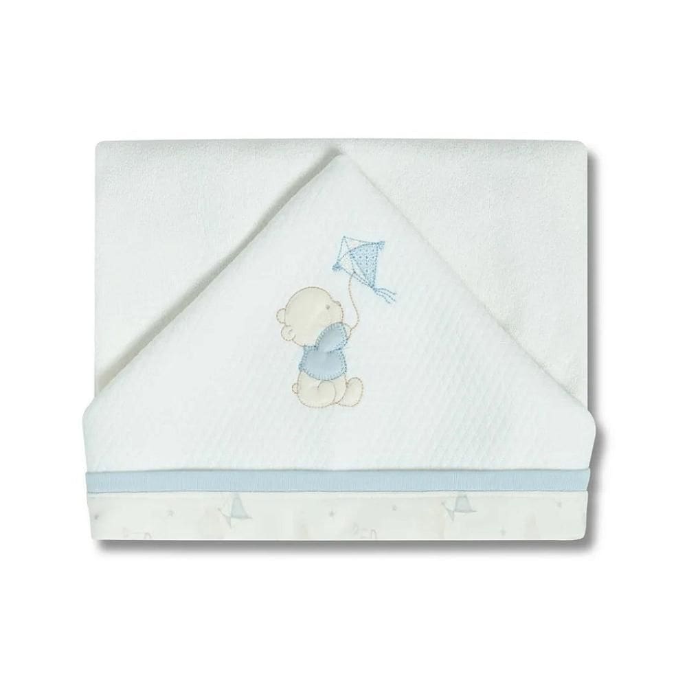 Toalha de Banho Hug Com Capuz Voando Nas Nuvens Azul