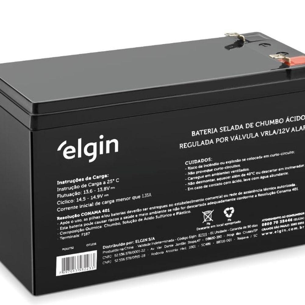 Bateria Selada De Chumbo Vrla 12v 7ah Terminal F1