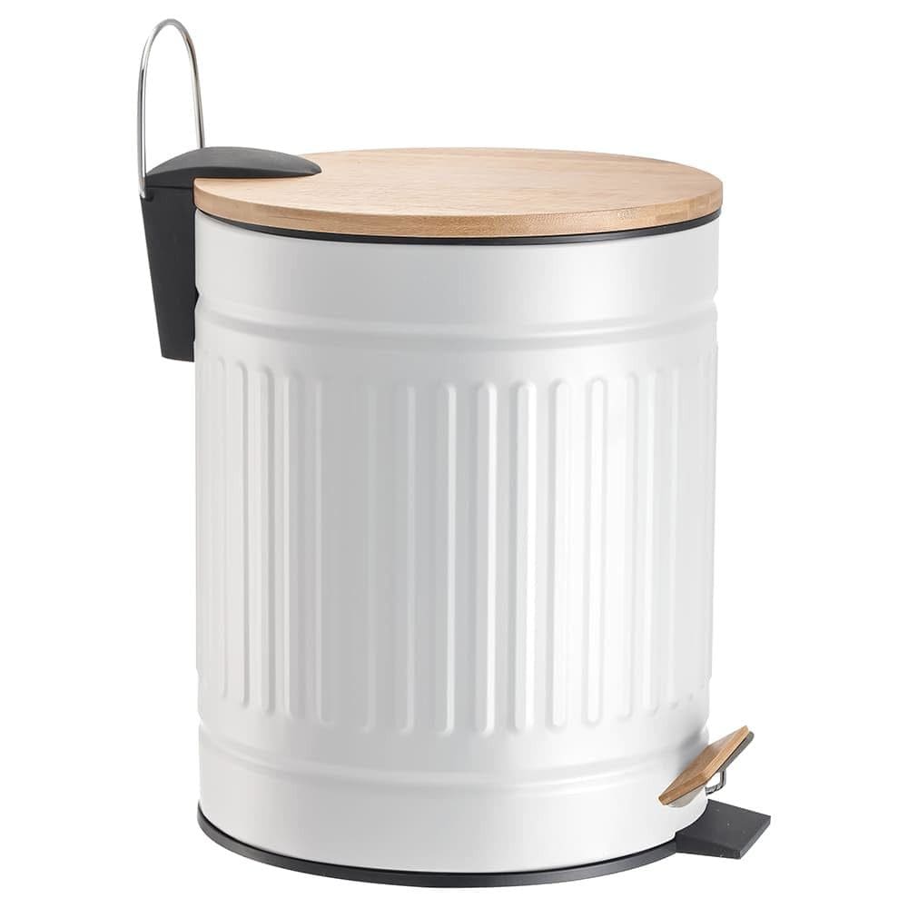 Lixeira com Pedal Fluted 3 Litros - Branca – Mek